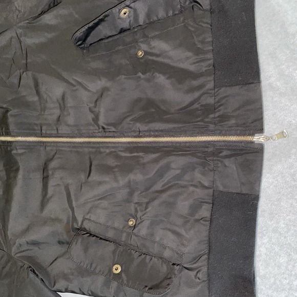 Killion MA-1 Bomber Jacket Men's Large Black Red Quilted Lining Streetwear Zip - Picture 6 of 13